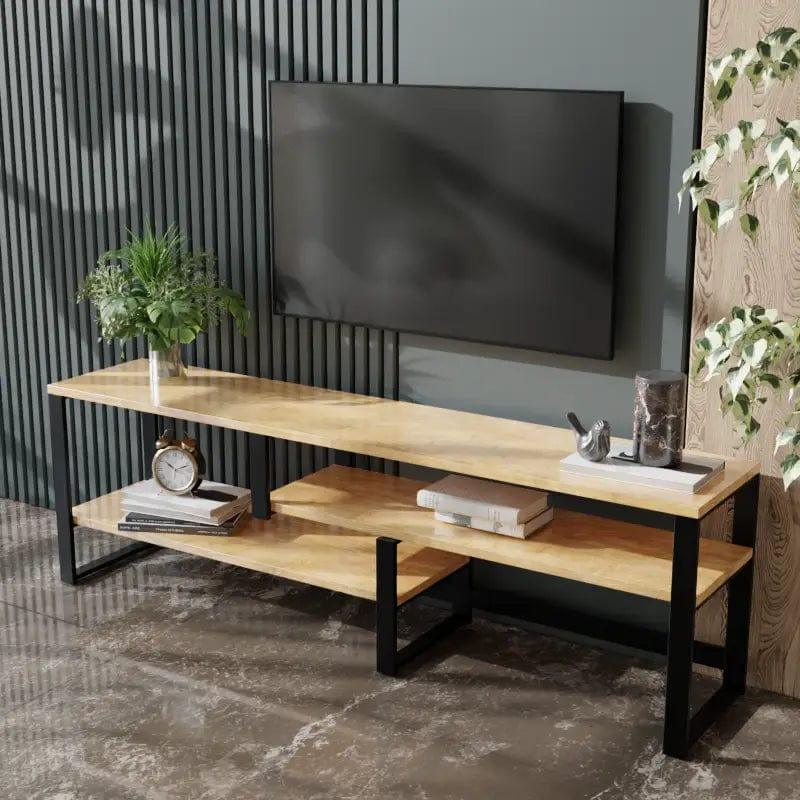 Victoria TV Unit With Storage Space in Large Size in Wooden Texture