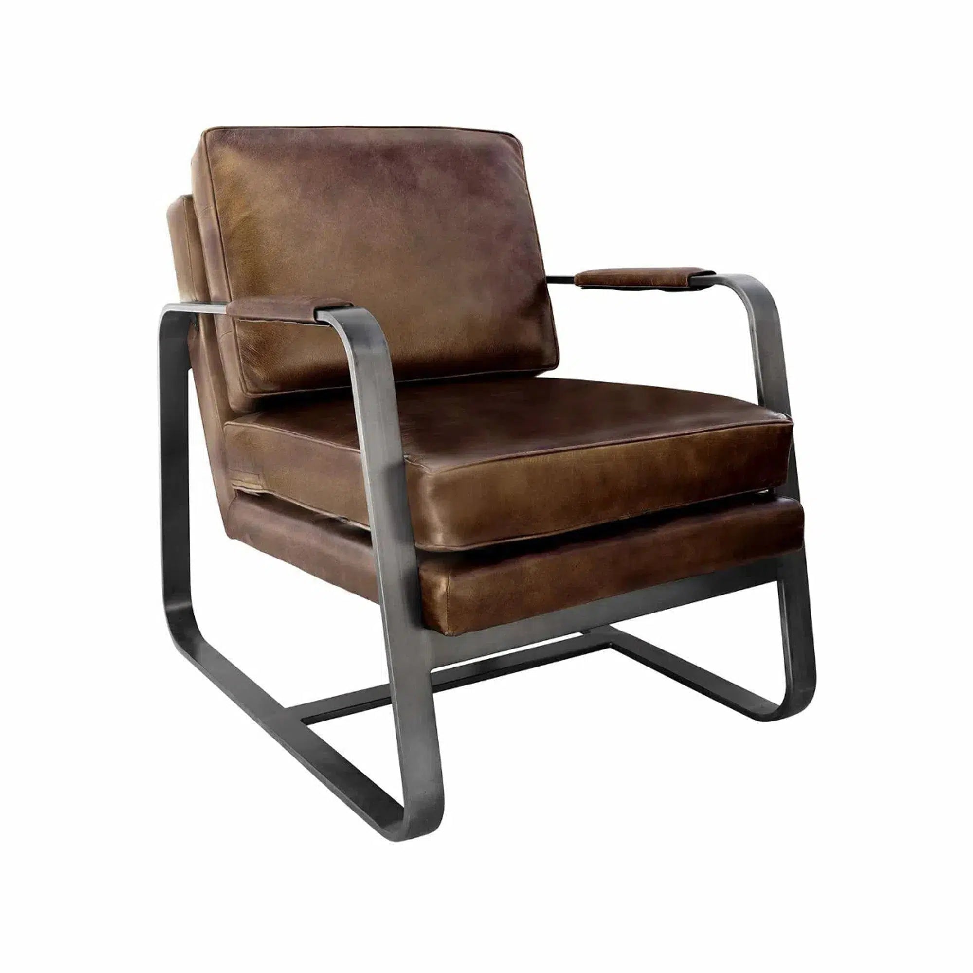 Alex Leather Chair - Brown