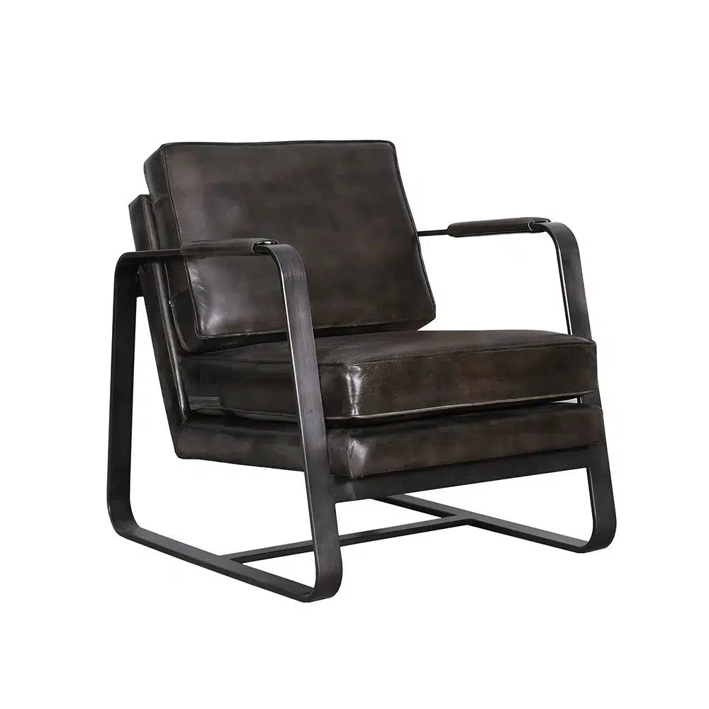 Alex Leather Chair - Charcoal