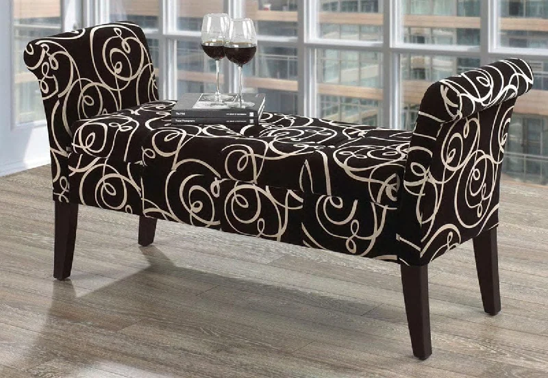 French Fabric Swirl Bench