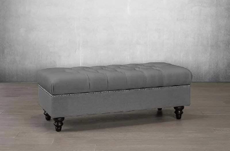 Button Tufted Storage Bench