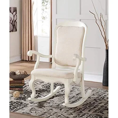 Handicraft Rocker Graceful Rocking Chair (White)