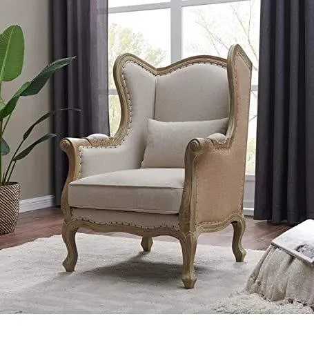 Handicraft Wing Back Arm Chair (White)