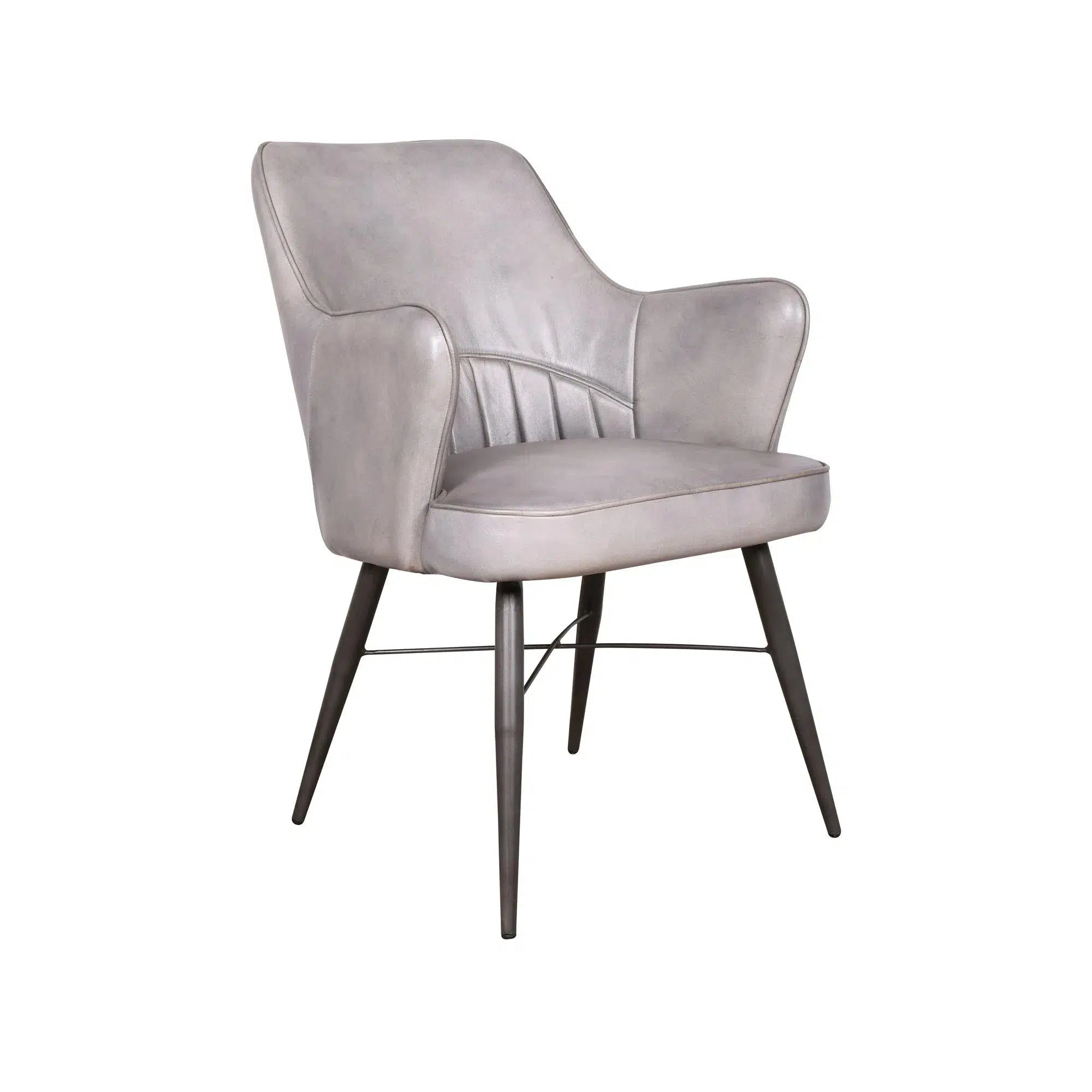 Rowan Leather Chair - Light Grey