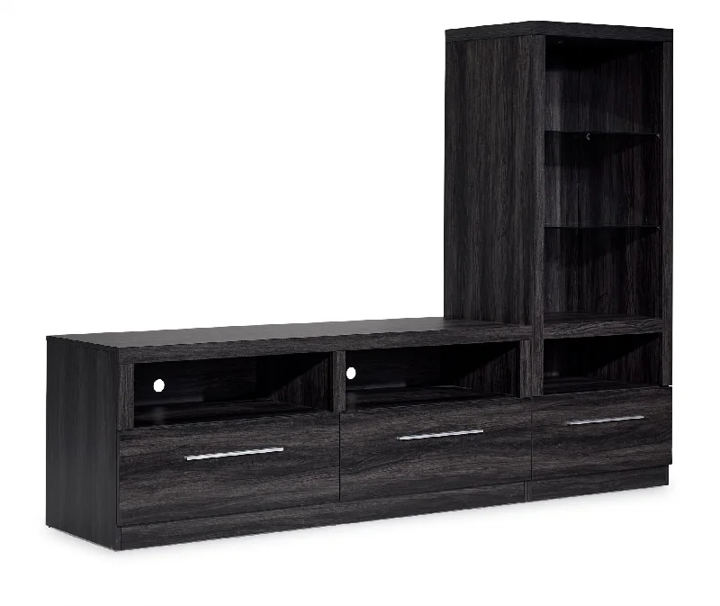 Bronte 58” TV stand and one Pier Package- Charcoal Grey