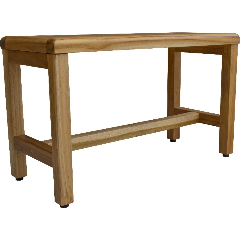 Compact Rectangular Teak Shower Outdoor Bench - Natural