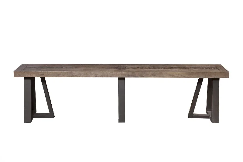 Distressed Solid Wood Dining Bench - Natural / Black