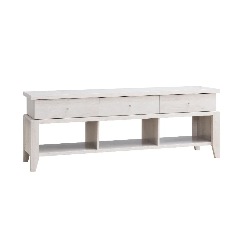 Manufactured Wood, Cabinet Enclosed Storage TV Stand - White Oak