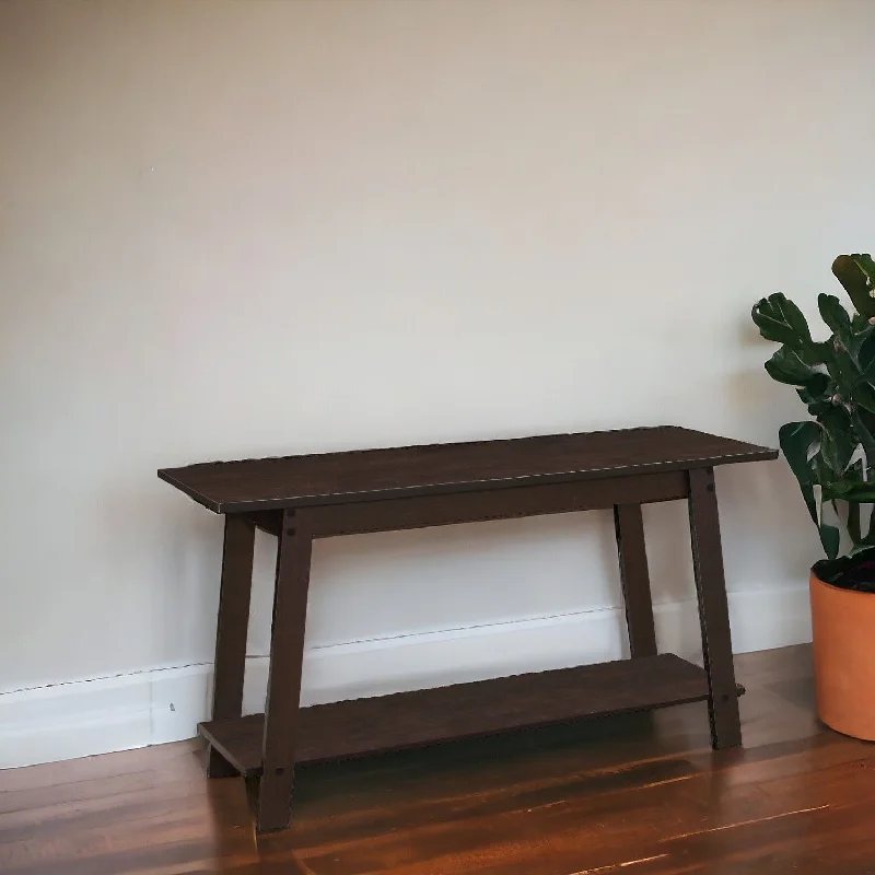 Open Shelving TV Stand - Dark Brown