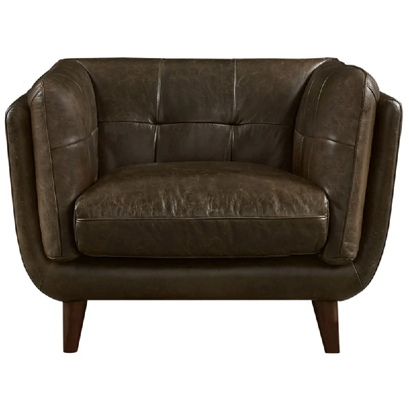 Solana - Waxy Pull Up, Leather Chair - Dark Brown