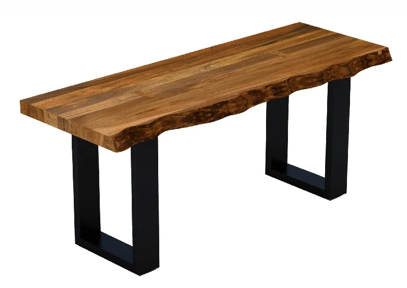 Solid Dining Bench - Brown / Black