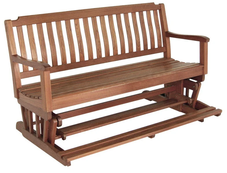 Solid Teak Outdoor Glider Bench - Brown