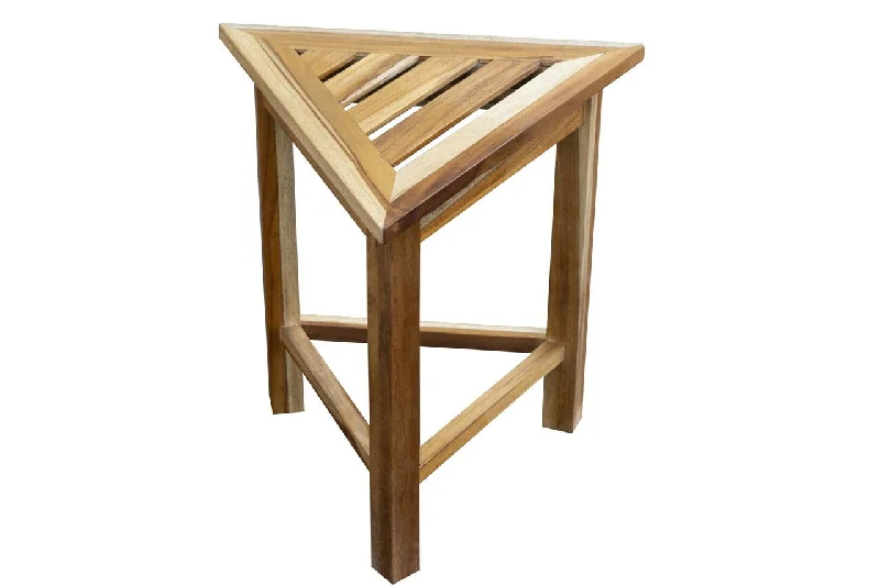 Triangle Corner Shower Bench Or Shelf - Hotel Natural Teak