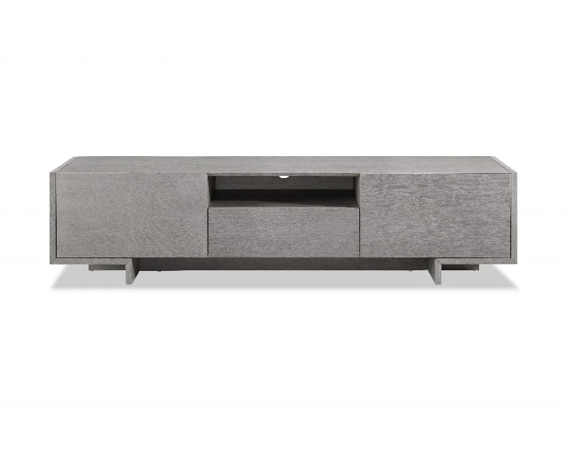 Wood Cabinet Enclosed Storage TV Stand - Gray