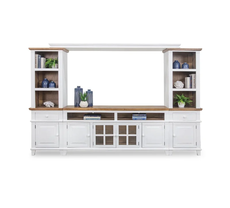 Miramar White 4 Piece Wall Unit with 65" TV Console